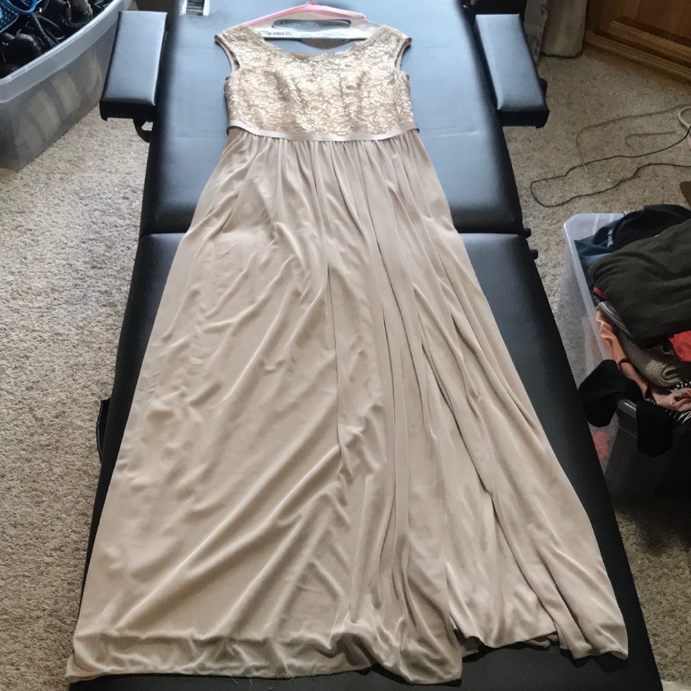 Tan bridesmaids dress